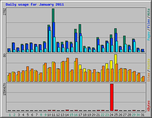 Daily usage for January 2011