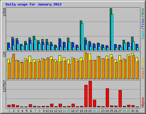 Daily usage for January 2012