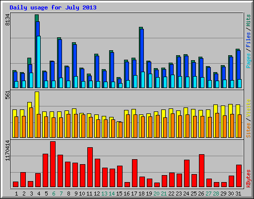 Daily usage for July 2013