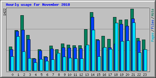 Hourly usage for November 2010