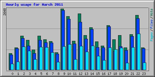 Hourly usage for March 2011