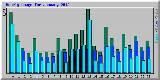 Hourly usage for January 2012